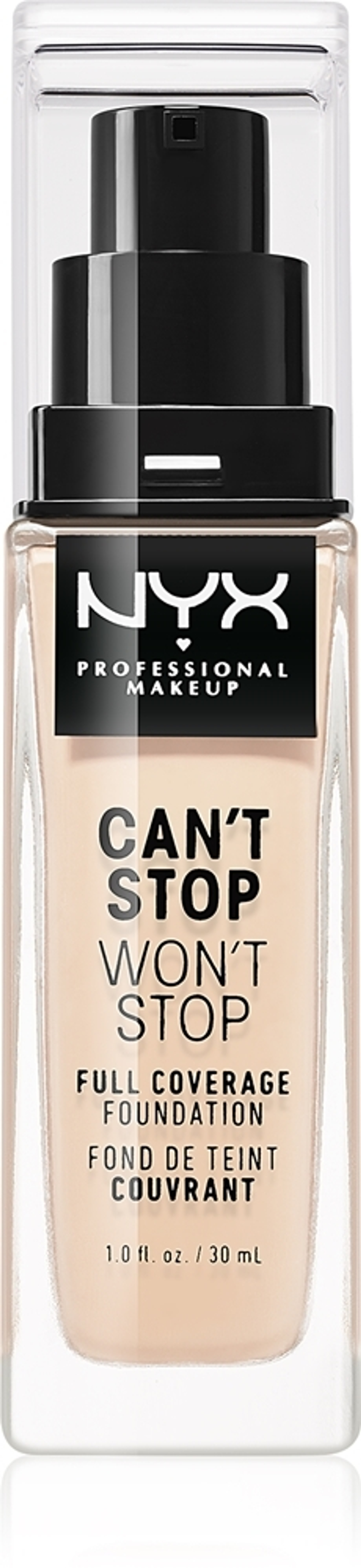 NYX Professional Makeup Can't Stop Won't Stop Full Coverage Foundation - тональный крем с высокой степенью покрытия, 30 ml
