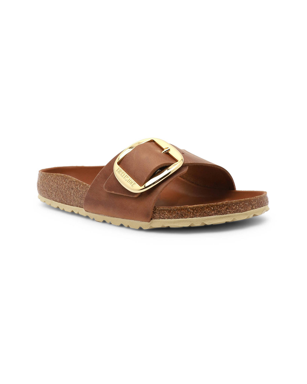 Шлепанцы кожаные madrid big buckle leoi Birkenstock - коричневый(1006525)