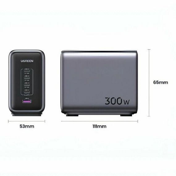Сетевое зарядное устройство Ugreen CD333 Nexode 300W 5-Port PD GaN (90903B) серый