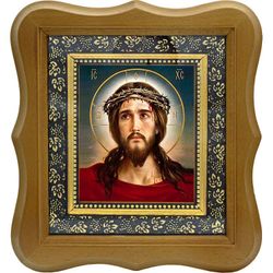 Иисус Христос в терновом венце. Икона на холсте.