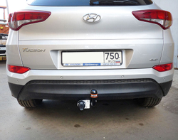 Фаркоп для Hyundai Tucson дорестайл 2015-2018 Тип шара: A. Нагрузки: 2000/100 кг, HY 28