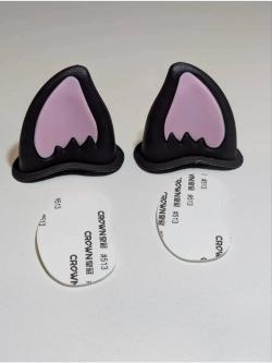 ++ Кошачьи ушки на мото шлем огонь розовые