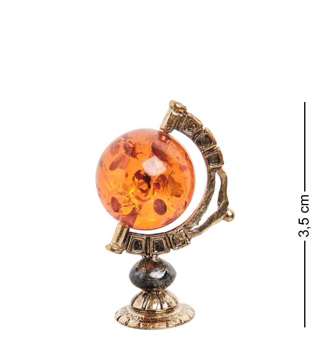 AM- 249 Фигурка «Глобус» (латунь, янтарь)
