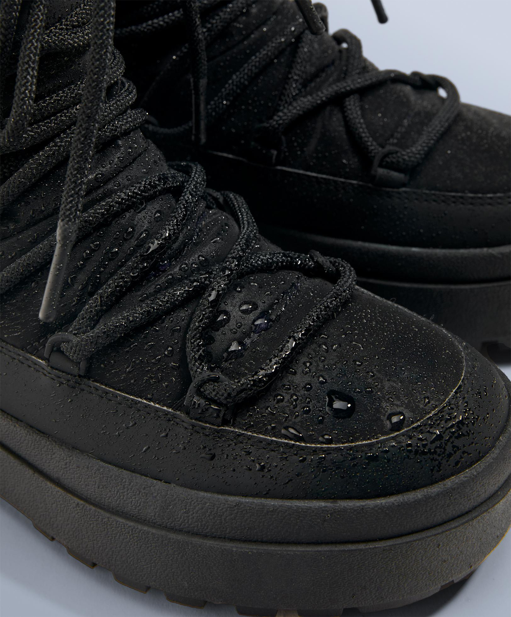 OYSHO Нейлоновые ботинки на шнуровке для après-ski, черный