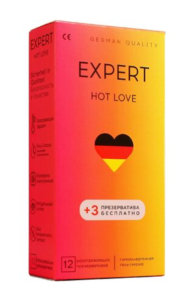 ПРЕЗЕРВАТИВЫ EXPERT HOT LOVE № 12+3 (С РАЗОГРЕВАЮЩИМ ЭФФЕКТОМ)