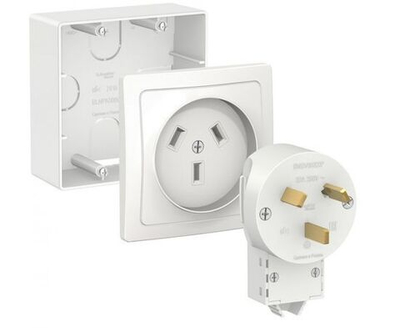 Силовой комплект для плиты, накладной, Blanca Schneider Electric розетка с вилкой, Белый BLNSK003231 -1шт