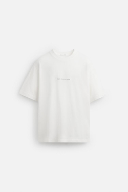 ZARA ФУТБОЛКА СВОБОДНОГО КРОЯ, БЕЛЫЙ