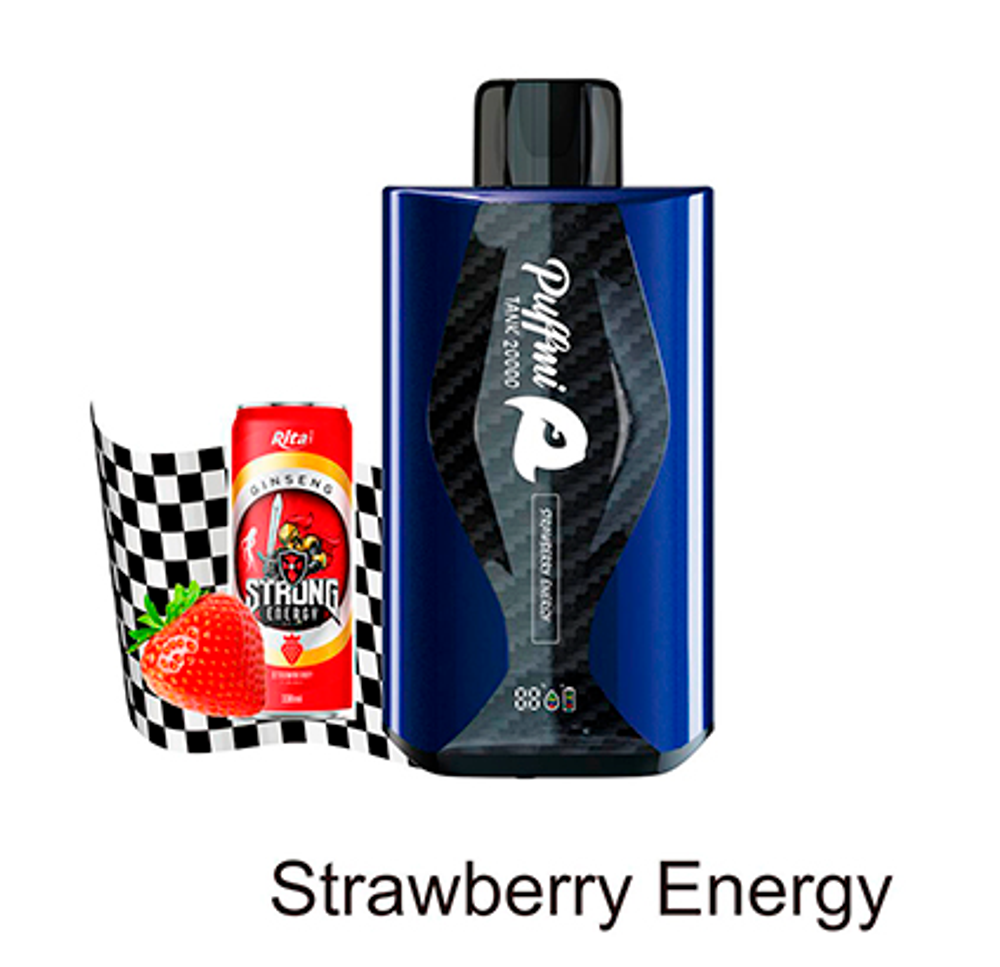 Puffmi 20000 Strawberry energy - Клубничный энергетик купить в Москве с доставкой по России