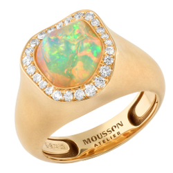 Кольцо с Опалом и Бриллиантами, R0029-30/1