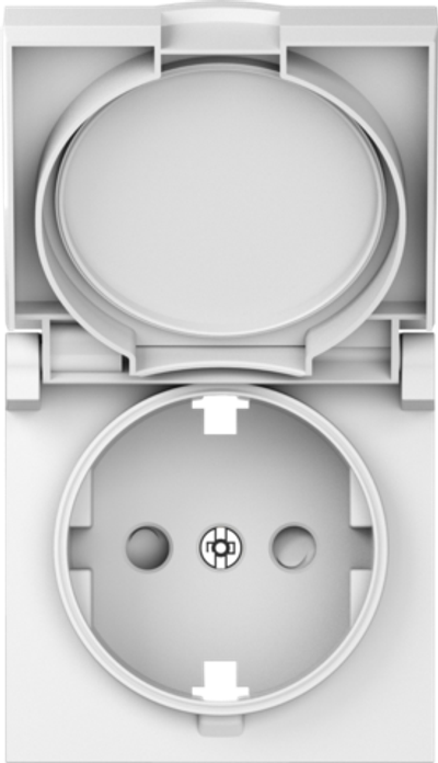 Накладка для розетки Schuko с заземлением, с крышкой, 16A 250 В~, матовый белый, серия A07