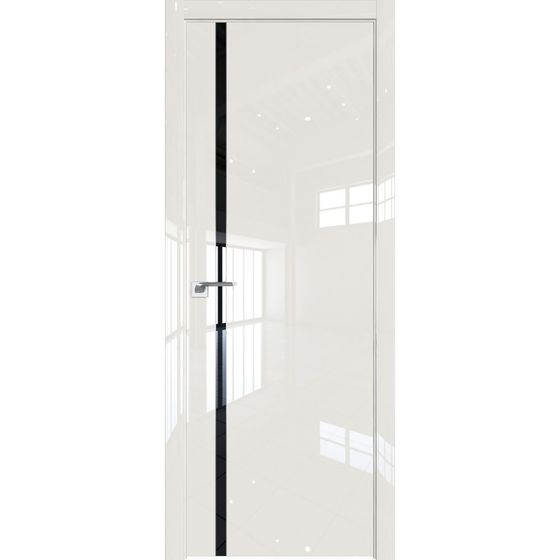 Межкомнатная дверь глянцевая Profil Doors 122LK магнолия люкс со вставкой