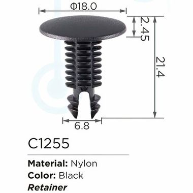 Клипса для крепления внутренней обшивки а/м универсальная пластиковая (100шт/уп.) Forsage клипса C1255(universal)