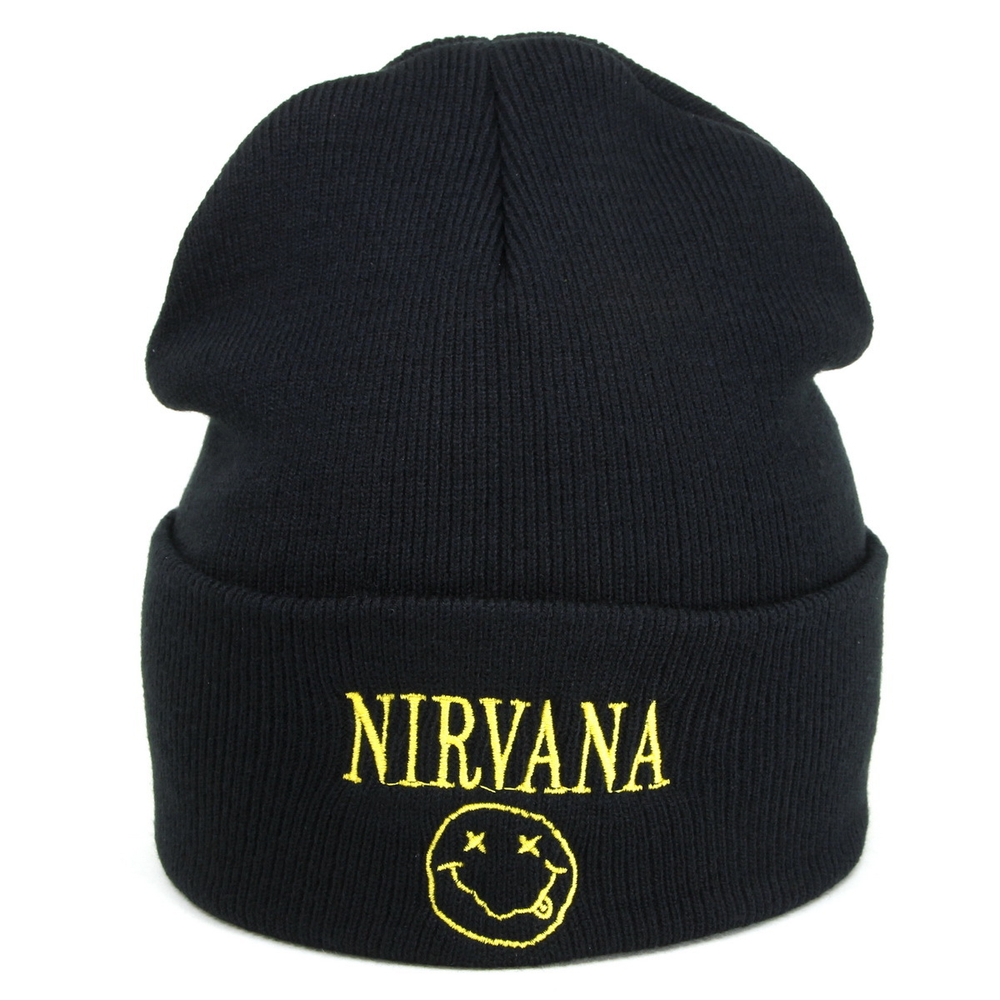 Шапка зимняя с вышивкой группы Nirvana