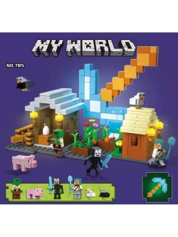 Конструктор Майнкрафт Аванпост Сцена с оружием 445 деталей