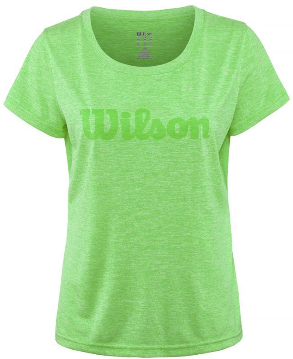 Женская футболка теннисная Wilson Uwii Script Tech Tee - blade green