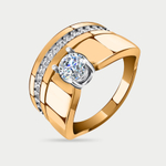 Кольцо для женщин из розового золота 585 пробы с фианитами (арт. 08-117958)