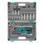 Набор инструментов 1/2", 1/4", CrV, 12 гранные головки, пластиковый кейс, 109 предмета Stels