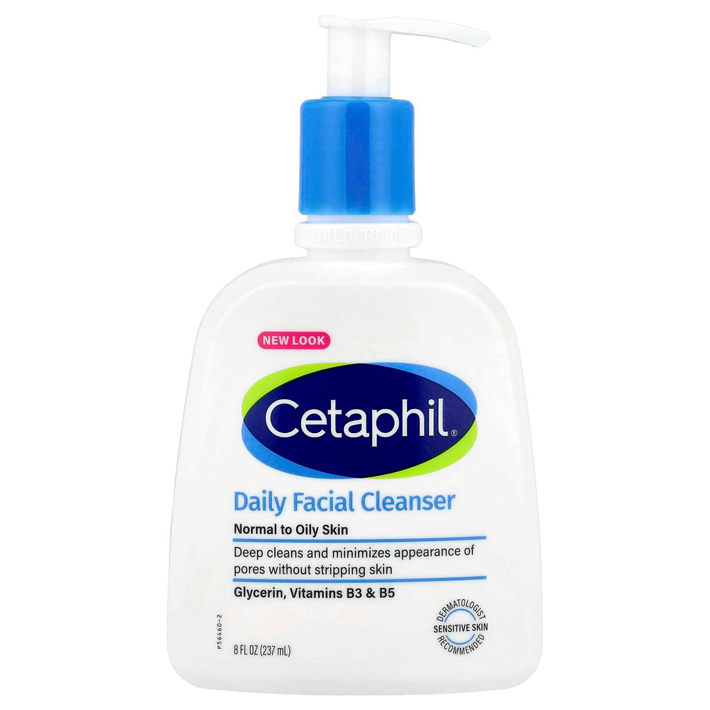 Cetaphil, ежедневное очищающее средство для лица, для нормальной и жирной кожи, 237 мл (8 жидк. унций)