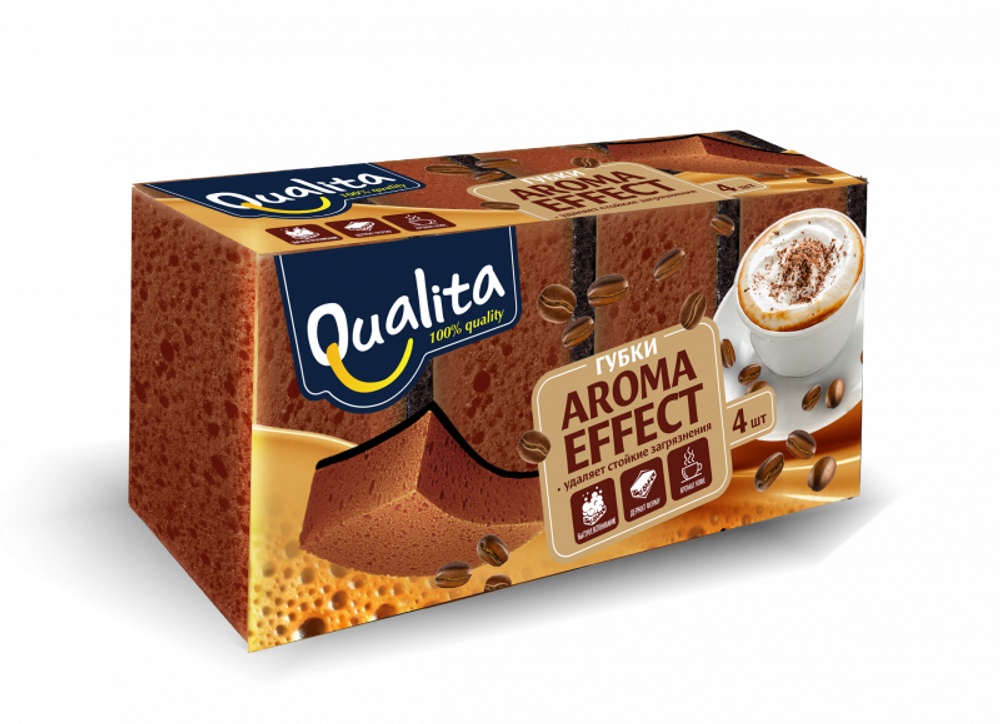 QUALITA Губки кух Aroma Effect 4шт