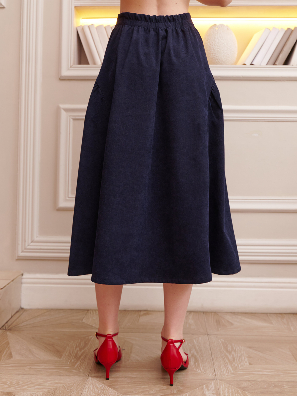 Юбка бохо вельветовая миди