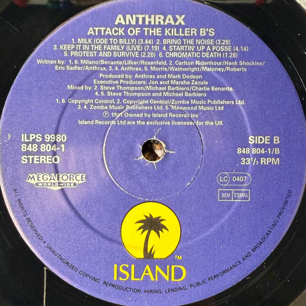 Anthrax ‎– Attack Of The Killer B's (Англия 1991г.) Т