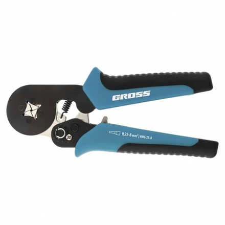 Клещи (пресс-клещи) для обжима наконечников электропроводов с сечением 0.25-8 мм2 Gross