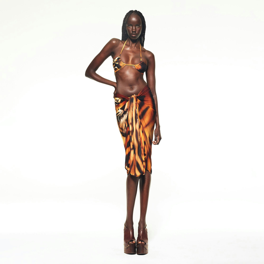 SKIMS X ROBERTO CAVALLI САРОНГ, ТИГРОВЫЙ ПРИНТ