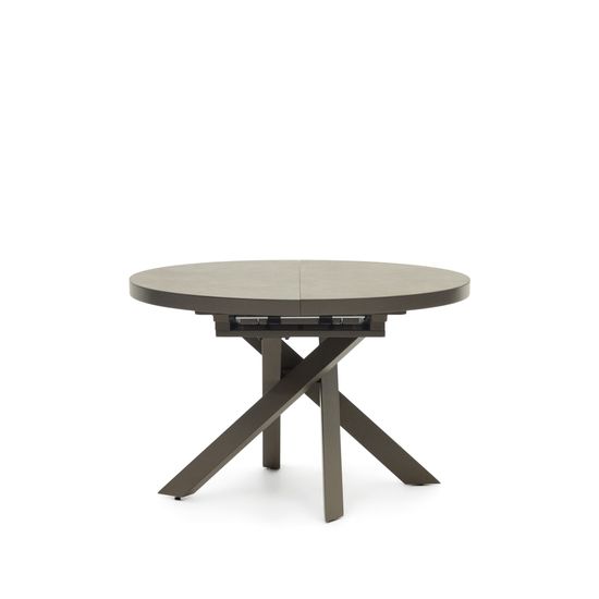 Vashti Круглый раздвижной стол из керамики и стали с коричневой отделкой Ø 120(160) см La Forma Испания 