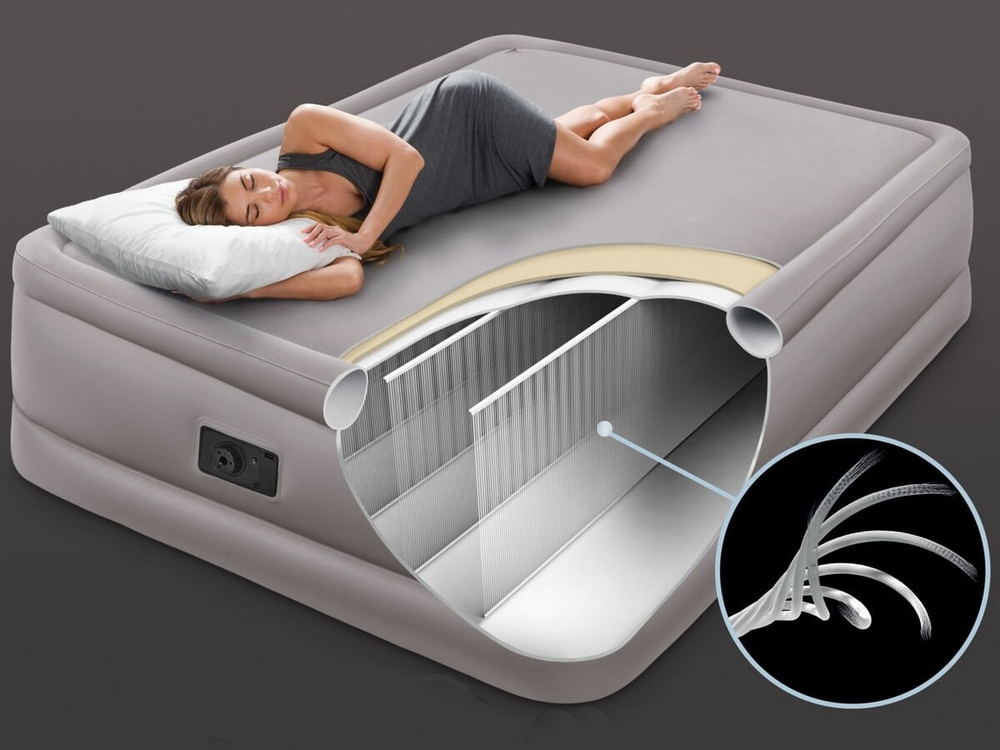 Надувная кровать Intex Foam Top 152х203х51 см.