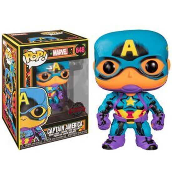 Фигурка Funko POP! Bobble: Marvel: Black Light: Captain America (Exc) 48845
