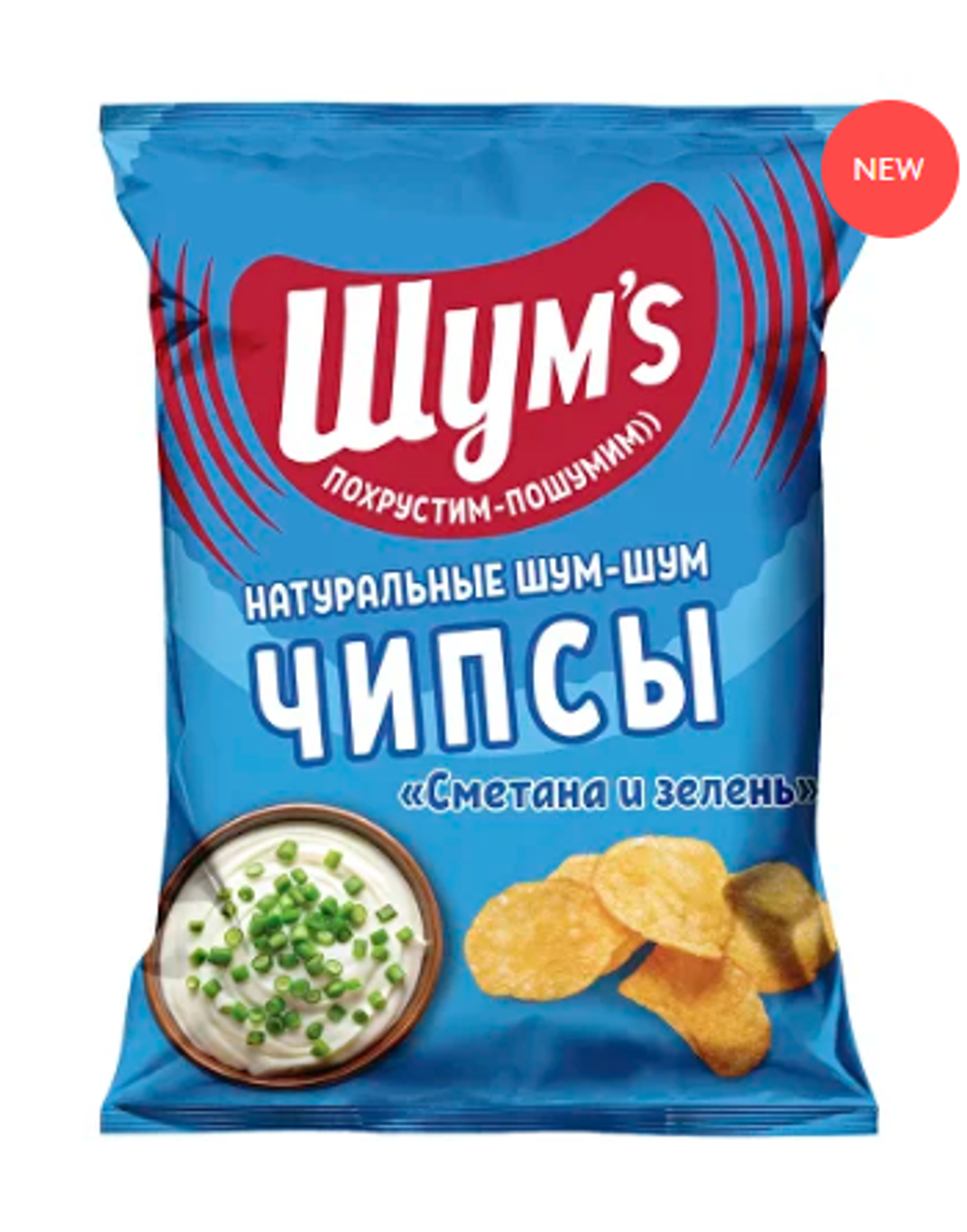 Чипсы Шумс"s "Сметана и Зелень" 0,140 кг, (10шт в упаковке)