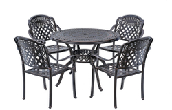 Комплект мебели из литого алюминия стол Орхидея(100см) + 4 кресла Вулкан-2