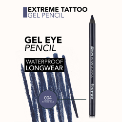 flormar Extreme Tattoo Gel Pencil - Водостойкий гелевый карандаш для глаз оттенок 04 Intense Blue, 1 g