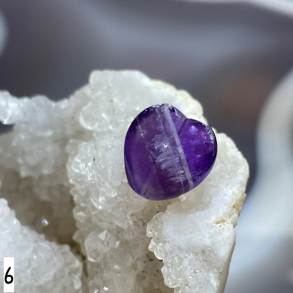 59765 Аметист Бусина сердце 12мм огр-24