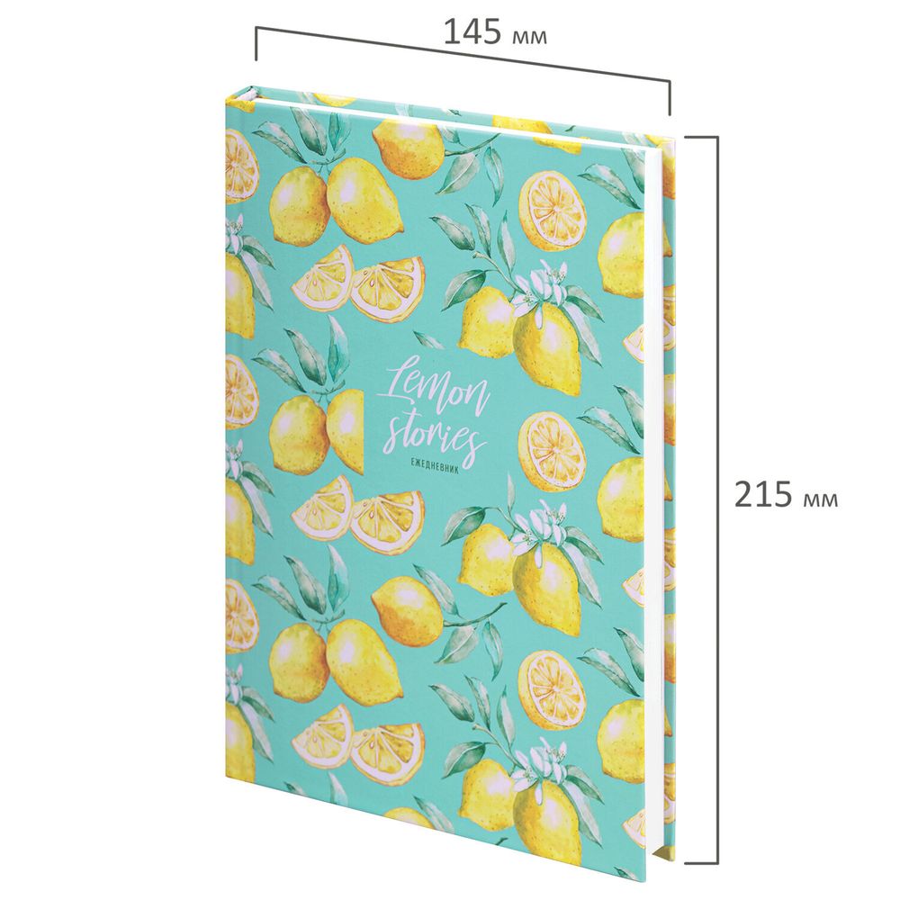 Ежедневник недатированный А5 (145х215 мм) ламинированная обложка 128 л. STAFF "Lemon Stories" (113529)