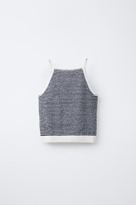 ZARA ТОП ИЗ МАХРОВОЙ ТКАНИ В ПОЛОСКУ, ПОЛОСКИ