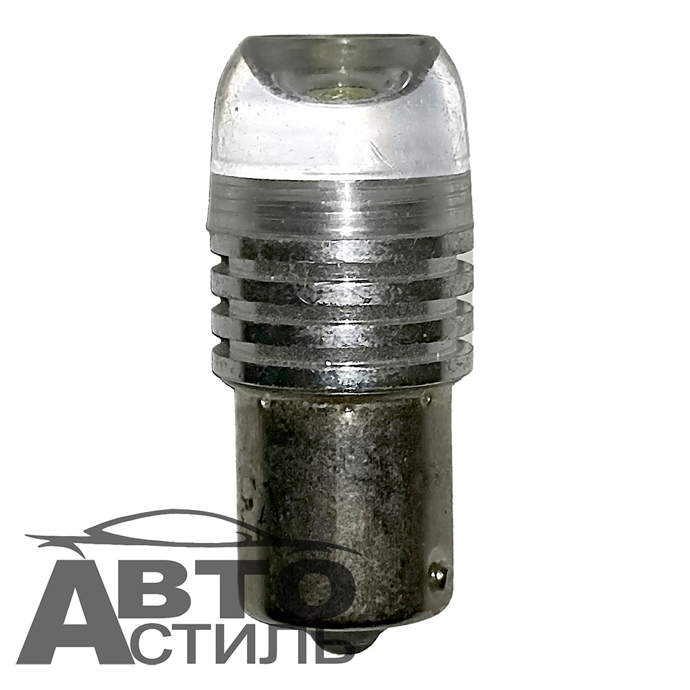 Светодиод 12-24V T25    6SMD 1156 WHITE CL FLASH6W-C (Строб)9-30v (1конт) Прозрачн метал обод