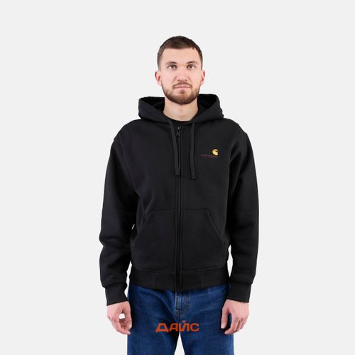 Толстовка мужская Carhartt WIP Hooded American Script Jacket  артикул:I033063_black - купить в магазине Дайс