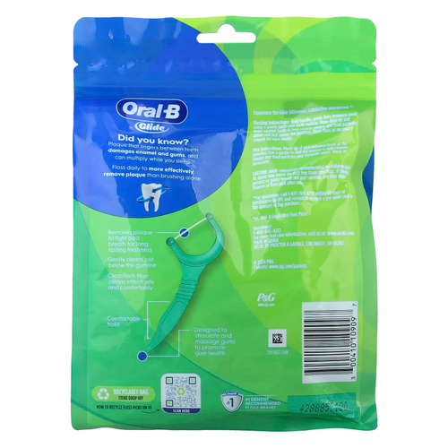 Oral-B, Glide, Scope Outlast, набор зубов, мятный, 225 шт.