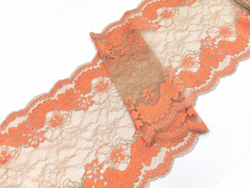 Эластичное кружево, 22,5см, кофе с молоком/коралл см, (Арт: EK-2184), м