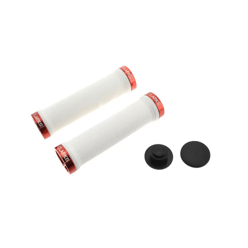 Грипсы CLARKS CLO201 130 мм, с 2 фикс., бело-красные (3-126)