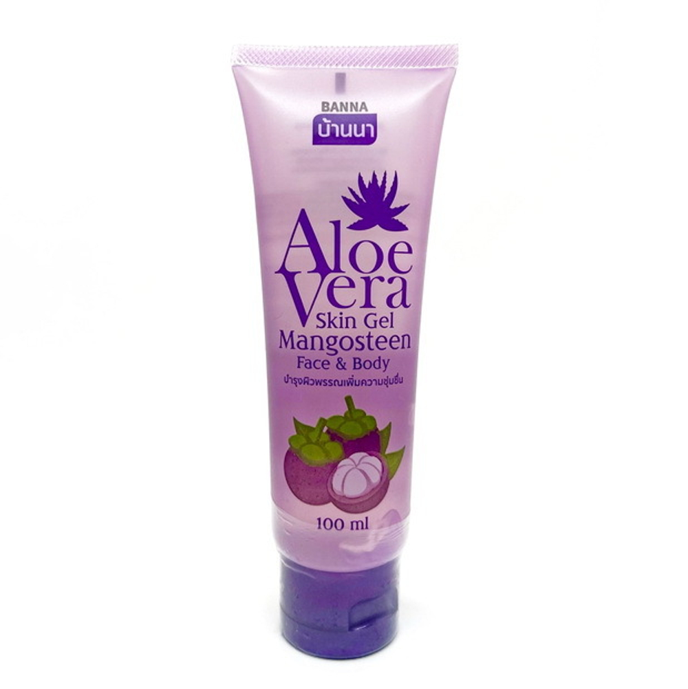 Натуральный гель алоэ вера с экстрактом мангостина для лица и тела Banna Aloe Vera Skin Gel Mangosteen 100 мл.