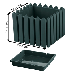 Кашпо "Лардо" квадратное 28,3х28,3х21,8 см. Цвет: Тёмно-зелёный.