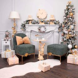 Кресло Monstera Deliciosa (Монстера) Лазурный Амбер