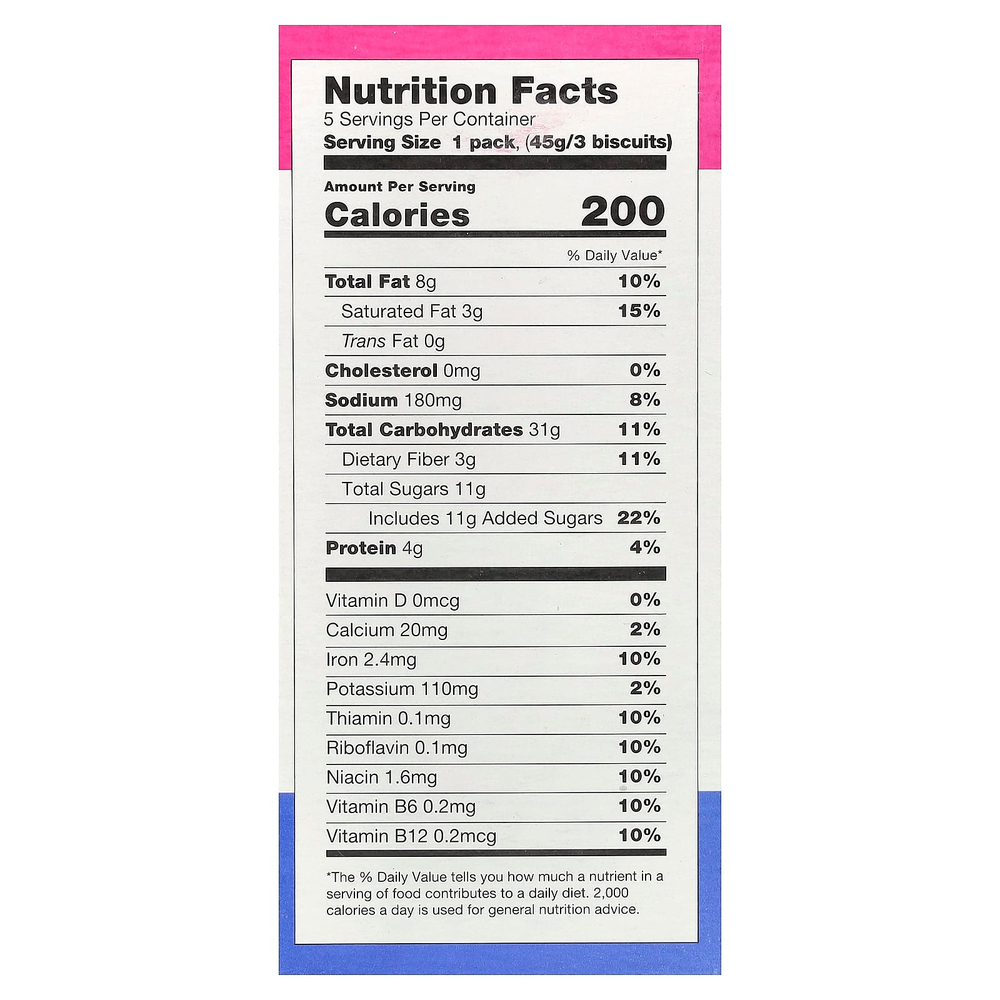 Sweet Loren's, печенье для завтрака, голубика, 5 пакетиков по 45 г (1,6 унции)