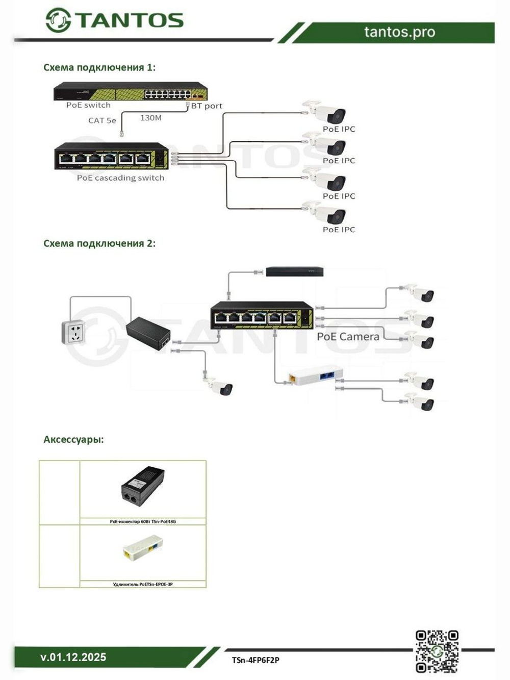 Коммутатор PoE TSn-4FP6F2P