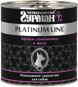 Четвероногий гурман Platinum Line для собак Бычьи семенники в желе 240 гр