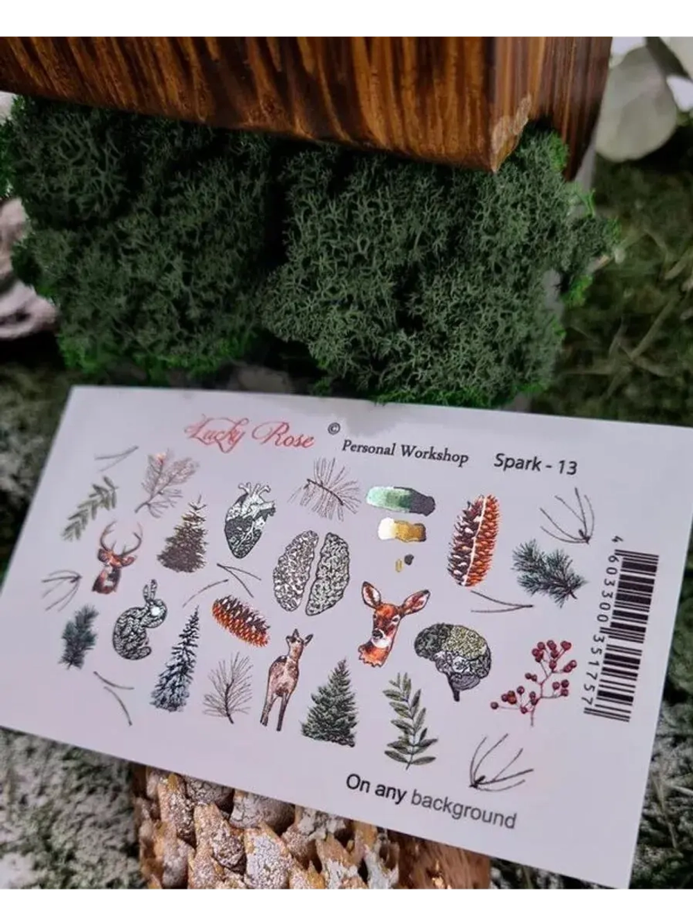 Lucky Rose Слайдеры наклейки для длинных ногтей 013