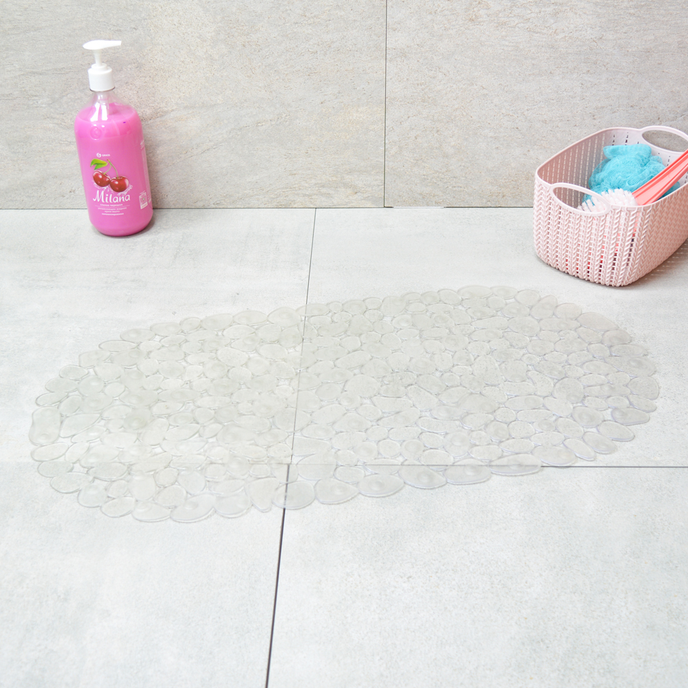 Коврик для ванной Галька 67*36см (прозрачный)