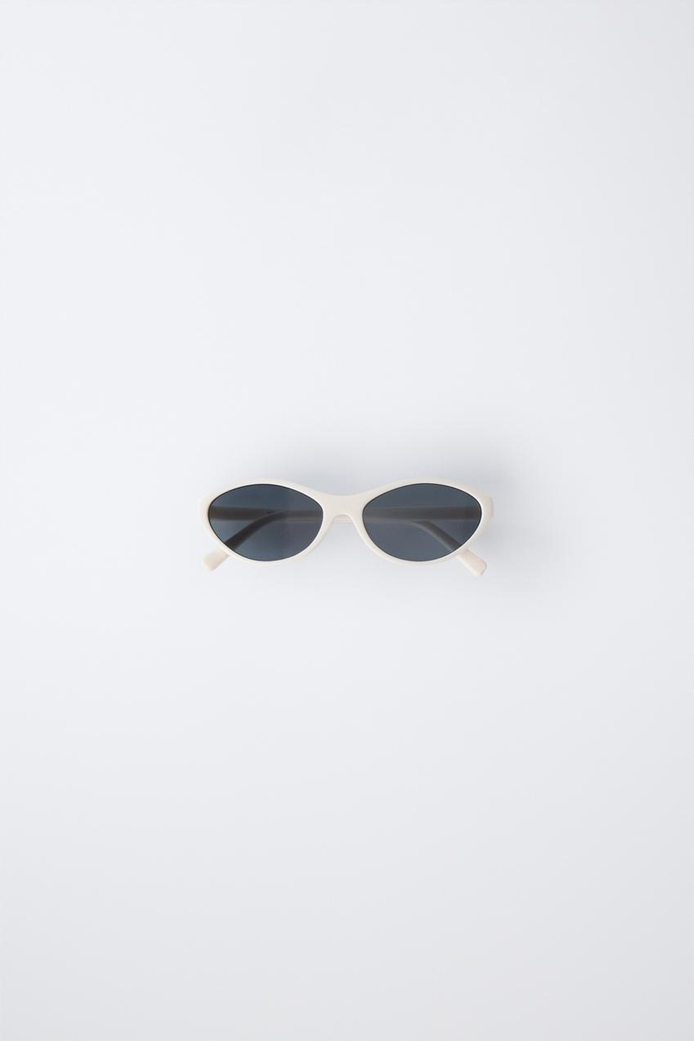 ZARA СОЛНЦЕЗАЩИТНЫЕ ОЧКИ «КОШАЧИЙ ГЛАЗ», ЖЕЛТОВАТО-БЕЛЫЙ